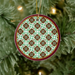 Red Green White Barcelona Floral Keramisch Ornament<br><div class="desc">Decoreer uw kamer met dit charmante keramische ornament met deze echte klassieker van een traditioneel Barcelona-ontwerp voor florale tegel. Het ontwerp is in munt groen, wit en rood. Tegel uit Barcelona, Spanje. Een traditioneel patroon van het einde van de negentiende en vroege twintigste eeuw. Zeer kleurrijk, floreel en levendig, ideaal...</div>