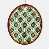  Red Green White Barcelona Floral Keramisch Ornament (Links)