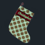 Red Green White Barcelona Floral Kleine Kerstsok<br><div class="desc">Versier uw kerstdag met deze kerstkous met deze echte klassieker van een traditioneel Barcelona bloemenmotief design. tegel Het ontwerp is in mintgroen, wit en rood. Tegel ontwerp uit Barcelona, Spanje. Een traditioneel patroon uit de late negentiende en vroege twintigste eeuw. Zeer kleurrijk, bloemig en levendig, ideaal voor merchandise. Haal een...</div>
