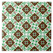  Red Green White Barcelona Floral Tegeltje (Voorkant)