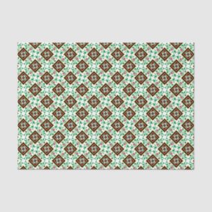Red Green White Barcelona Floral Tissuepapier