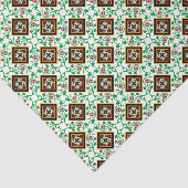  Red Green White Barcelona Floral Tissuepapier (Detail)