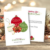 Red Green White Christmas Balls Card Feestdagenkaart
