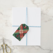 RED GREEN WHITE CHRISTMAS PLAID PATTERN CADEAULABEL (Met Touw)