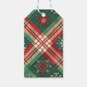 RED GREEN WHITE CHRISTMAS PLAID PATTERN CADEAULABEL (Voorkant)