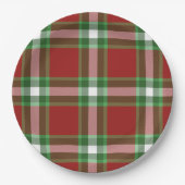 Red Green White Cool Red Lumberjack Patroon Papieren Bordje (Voorkant)