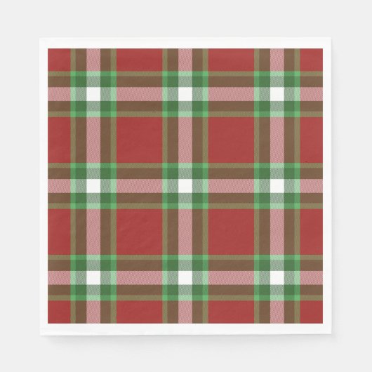 Red Green White Cool Red Lumberjack Patroon Servet (Voorkant)