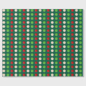 Red Green White Dots Cadeaupapier (Vlak)