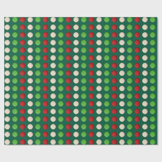 Red Green White Dots Cadeaupapier (Vlak)