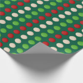 Red Green White Dots Cadeaupapier (Hoek)