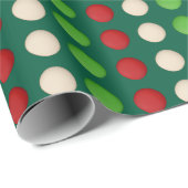Red Green White Dots Cadeaupapier (Rol Hoek)