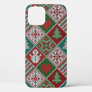 Red Green White Faux Knit-kerstpatroon Case-Mate iPhone Case