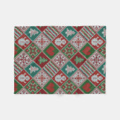 Red Green White Faux Knit-kerstpatroon Fleece Deken (Voorkant (Horizontaal))