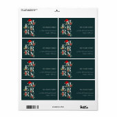 Red Green White Merry kerstavond Adres Etiket (Full Sheet)