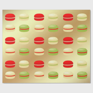 Red Green White op gouden kerst Franse Macarons Cadeaupapier