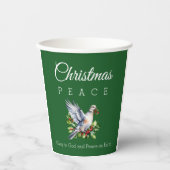 Red Green White Peace Dove Christian Christmas Papieren Bekers (Voorkant)