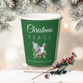 Red Green White Peace Dove Christian Christmas Papieren Bekers