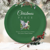 Red Green White Peace Dove Christian Christmas Papieren Bordje