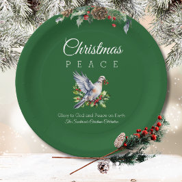 Red Green White Peace Dove Christian Christmas Papieren Bordje