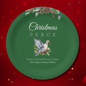 Red Green White Peace Dove Christian Christmas Papieren Bordje