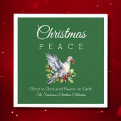 Red Green White Peace Dove Christian Christmas Servet