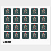 Red Green White Peace-kerstfeestadres Vierkante Sticker (Vel)