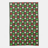 Red Green White Polka Dot Pattern Theedoek (Verticaal)