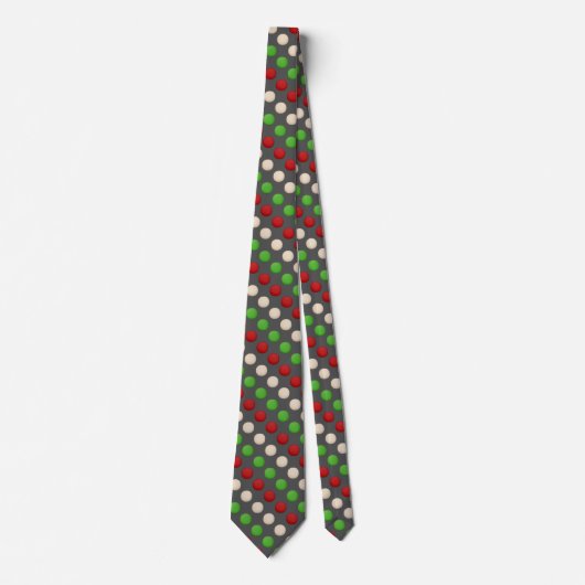 Red Green White Polka Dot Stropdas (Voorkant)