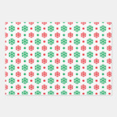 Red Green White Snowflake Holiday Kerstrendy Inpakpapier Vel (Voorkant 2)