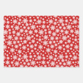 Red Green White Snowflake Holiday Kerstrendy Inpakpapier Vel (Voorkant)