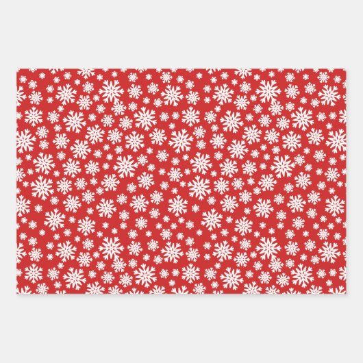Red Green White Snowflake Holiday Kerstrendy Inpakpapier Vel (Voorkant)
