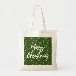Red Green White Snowflakes Merry kerst Tote Bag