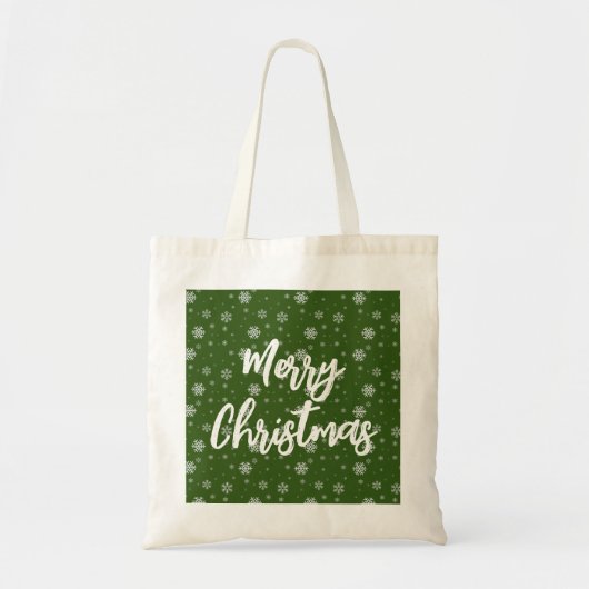 Red Green White Snowflakes Merry kerst Tote Bag (Voorkant)