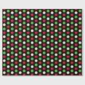 Red Green White Stippen Cadeaupapier (Vlak)