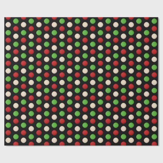 Red Green White Stippen Cadeaupapier (Vlak)