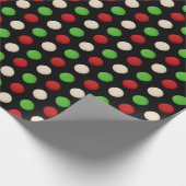 Red Green White Stippen Cadeaupapier (Hoek)
