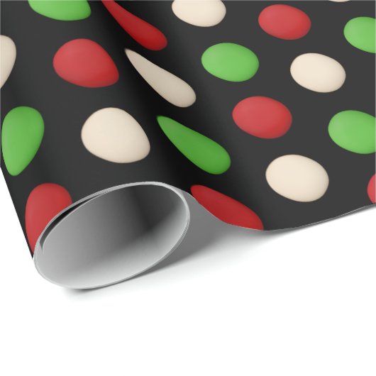 Red Green White Stippen Cadeaupapier (Rol Hoek)