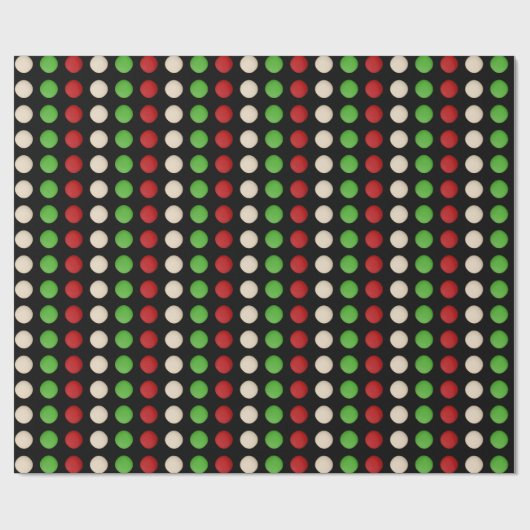 Red Green White Stippen Cadeaupapier (Vlak)