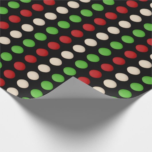 Red Green White Stippen Cadeaupapier (Hoek)