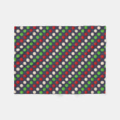 Red Green White Stippen Fleece Deken (Voorkant (Horizontaal))