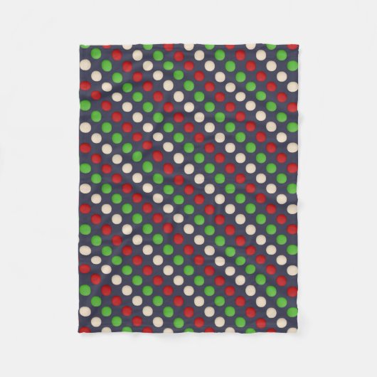 Red Green White Stippen Fleece Deken (Voorkant)