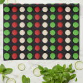Red Green White Stippen Theedoek (Gevouwen)