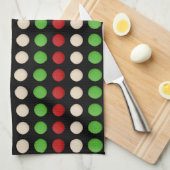 Red Green White Stippen Theedoek (Quarter Fold)