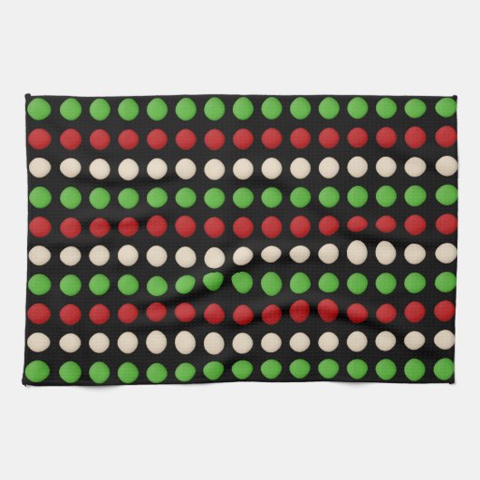 Red Green White Stippen Theedoek (Horizontaal)