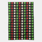 Red Green White Stippen Theedoek (Verticaal)