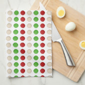 Red Green White Stippen Theedoek (Quarter Fold)