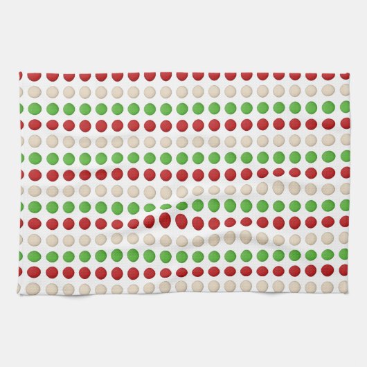Red Green White Stippen Theedoek (Horizontaal)