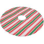 Red Green & White Stripe Christmas Tree Skirt Kerstboom Rok (Gekanteld)