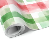 Red Green White Stripes Birthday Cadeaupapier (Rol Hoek)