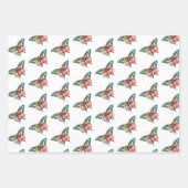 Red Green White Stripes Birthday Inpakpapier Vel (Voorkant 3)